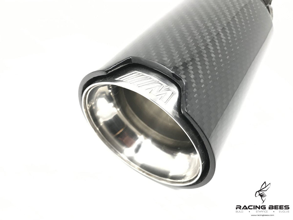 BMW Universal Carbon Fiber M-Performance Stainless Steel - Single Exhaust Tip 1 Piece