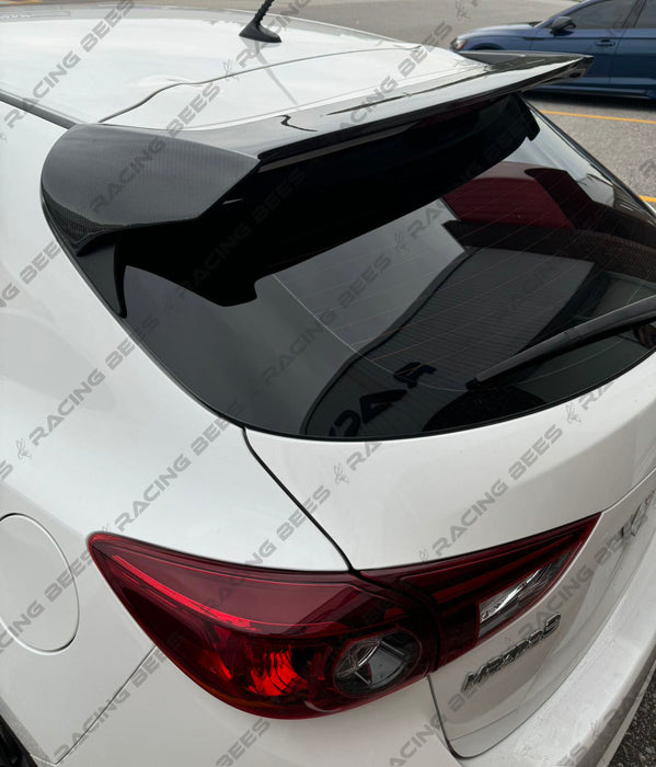 2014-2018 Mazda 3 Hatchback H Style Trunk Spoiler (Carbon Fiber)