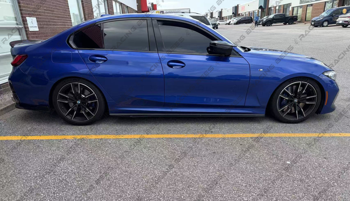 2019+ BMW G20 3 Series V Style Side Skirts (Black)