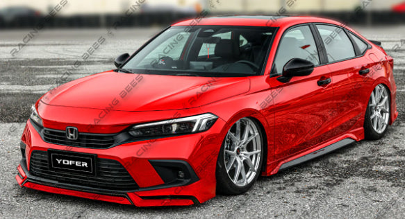 2022-2024 Honda Civic Sedan YOFER V3 FRONT BUMPER LIP (Black)