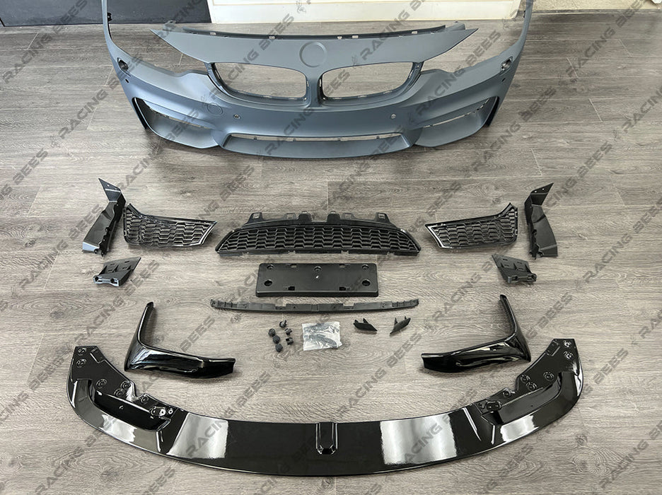 2014-2018 BMW F32/F33/F36 4 Series F82 M4 Style Front Bumper Conversion + Front Lip