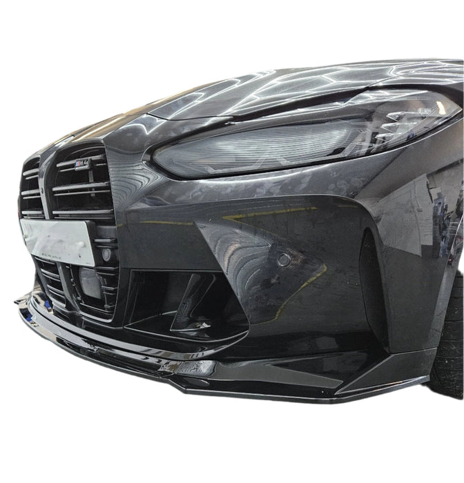 2021+ BMW G80/G82 V Style Front Bumper Lip (Black)