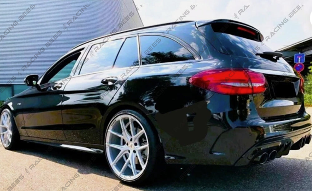 2015-2021 Mercedes-Benz C Class Wagon AMG Style Rear Roof Spoiler (Black)