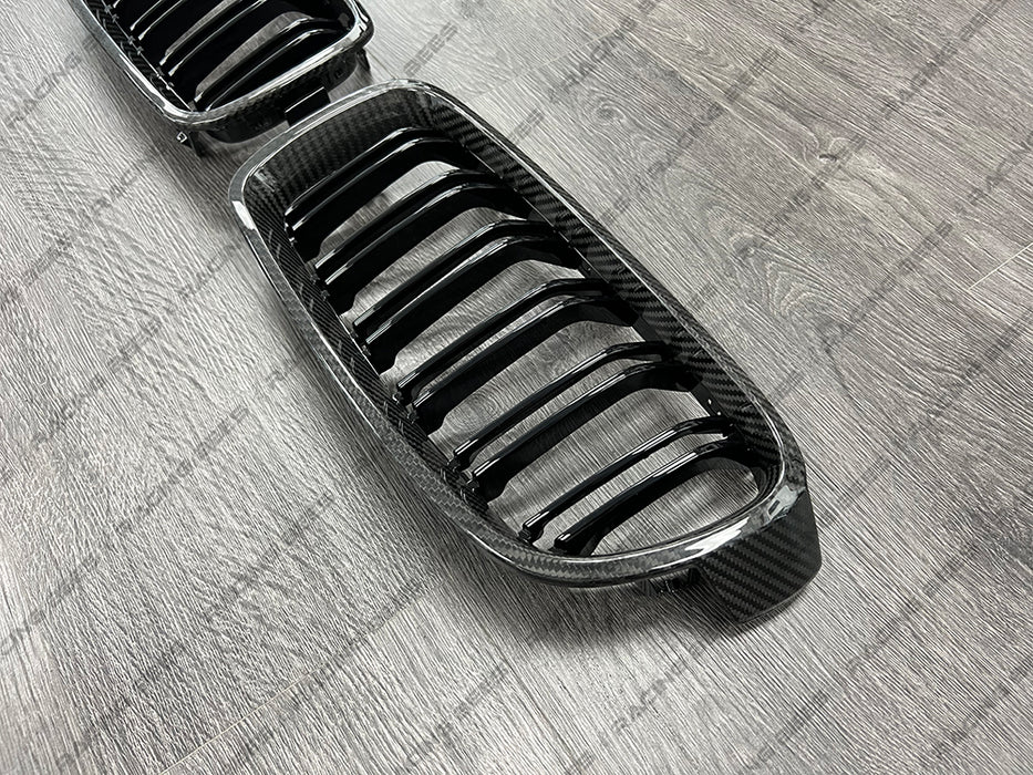 2012-2018 BMW F30 3 Series M Style Kidney Grilles (Carbon Fiber)