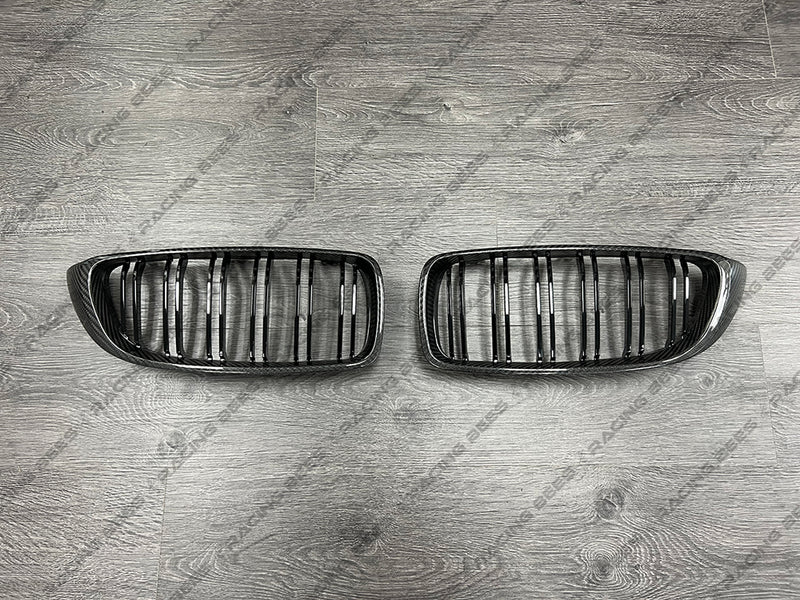 2014-2020 BMW F32/F33/F36/F80/F82 4 Series M Style Kidney Grilles (Carbon Fiber)