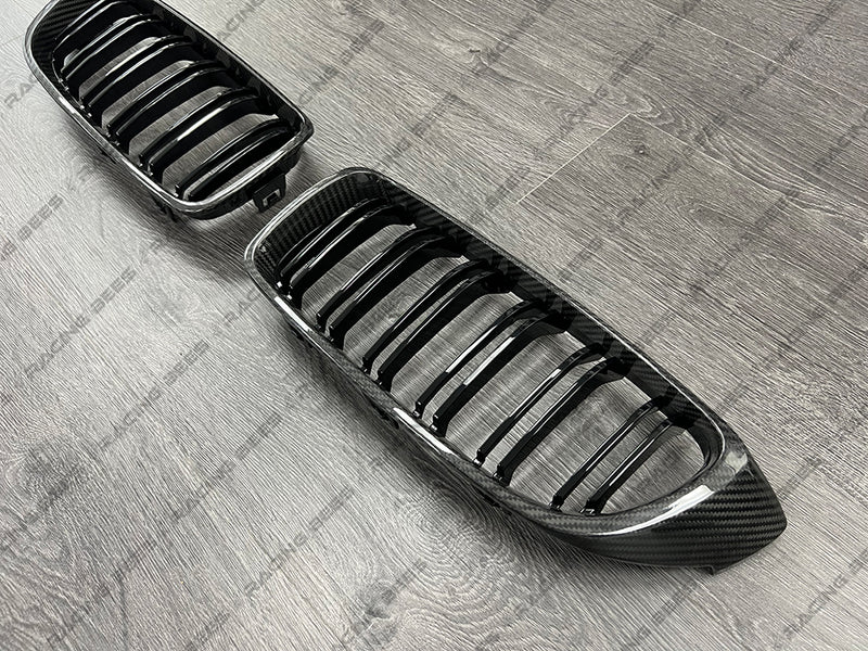 2014-2020 BMW F32/F33/F36/F80/F82 4 Series M Style Kidney Grilles (Carbon Fiber)