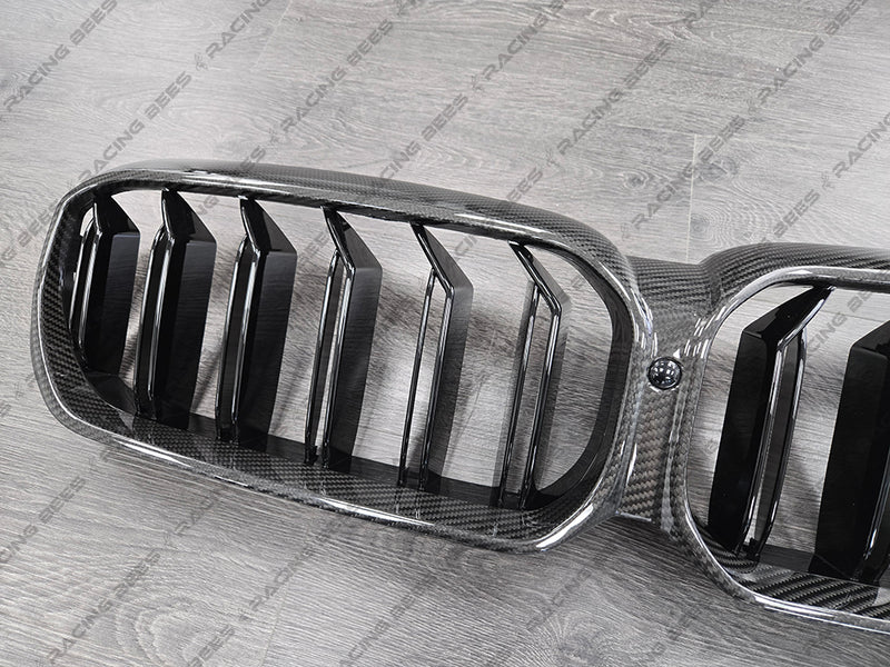 2021-2023 BMW G30 5 Series/F90 M5 M Style Kidney Grilles (Carbon Fiber)