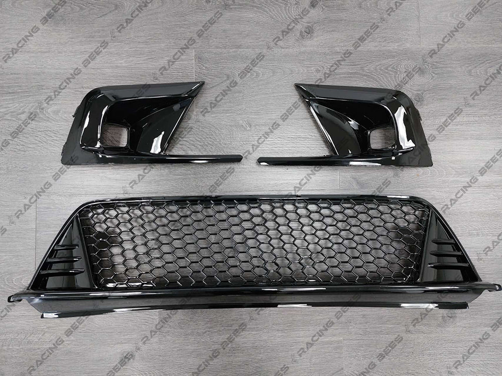 thumbnail image 2 of Front Upper & Lower Grille Set For Honda Civic Sedan 2019-2021 – 8-Piece Kit, Gloss Black 2 of 5