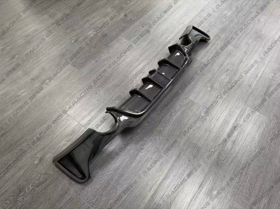 2014-2018 BMW F32 4 Series Rear LED Diffuser M Performance Style (Dual Outlet) Carbon Fiber