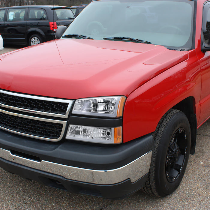 2003-2007 Chevrolet Silverado /2002-2006 Chevrolet Avalanche LED Bar Factory Style Headlights (Chrome Housing/Clear lens)