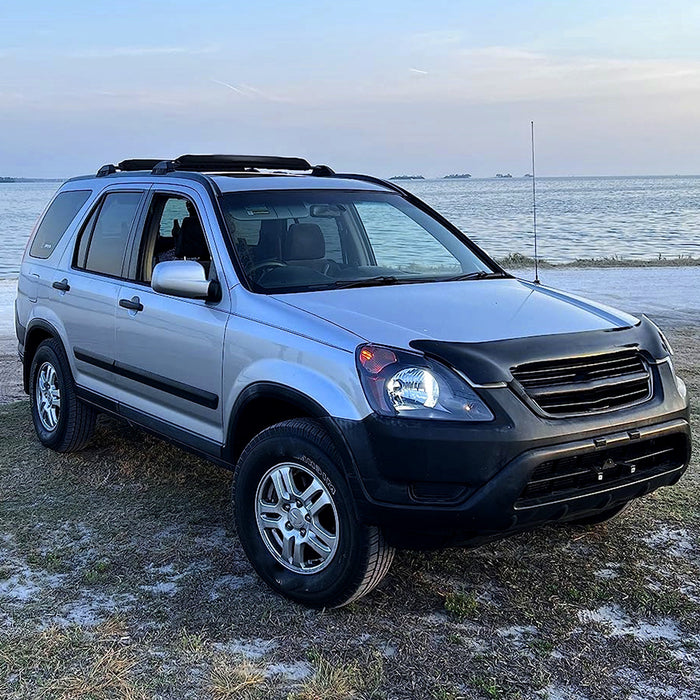 2002-2004 Honda CR-V Factory Style Headlights with Amber Reflector (Matte Black Housing/Clear Lens)