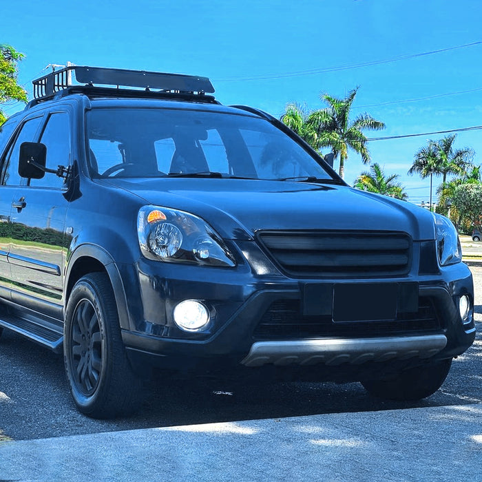 2005-2006 Honda CR-V Factory Style JP Headlights with Amber Reflectors (Matte Black Housing/Clear Lens)