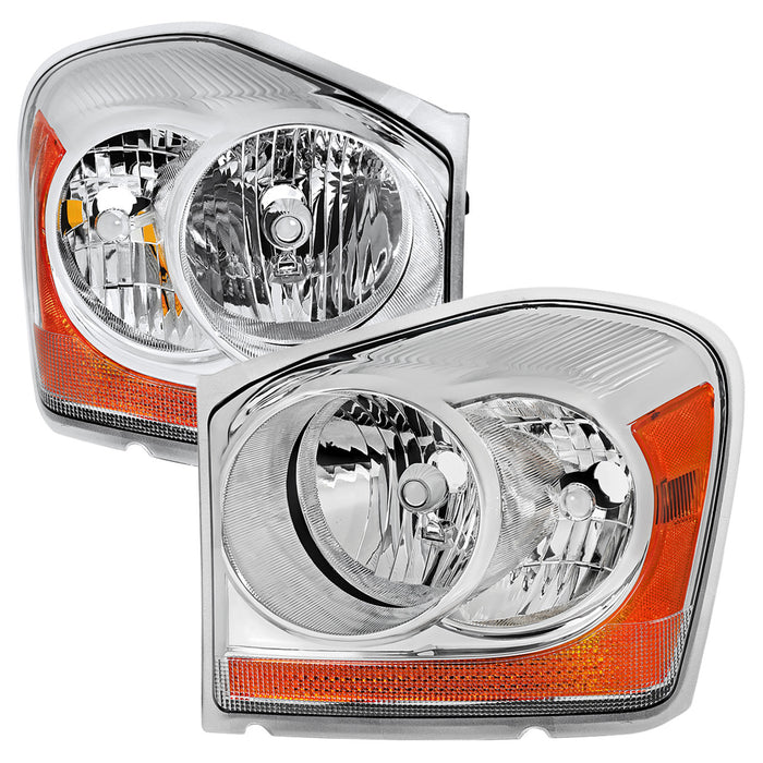 2004-2006 Dodge Durango Factory Style Headlights (Chrome Housing/Clear Lens)