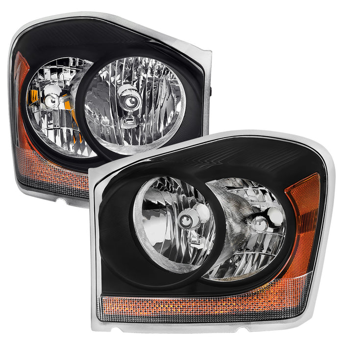 2004-2006 Dodge Durango Factory Style Headlights (Matte Black Housing/Clear Lens)