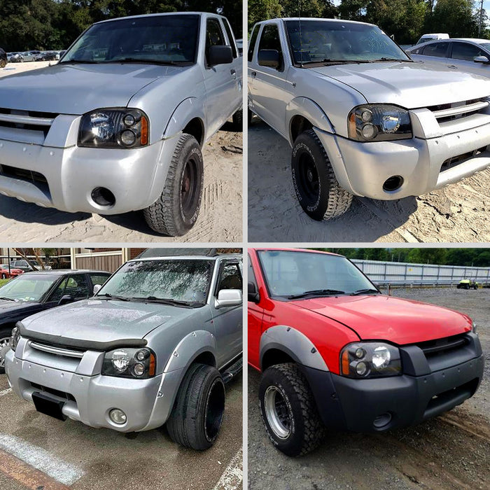 2001-2004 Nissan Frontier XE Factory Style Headlights (Matte Black Housing/Clear Lens)