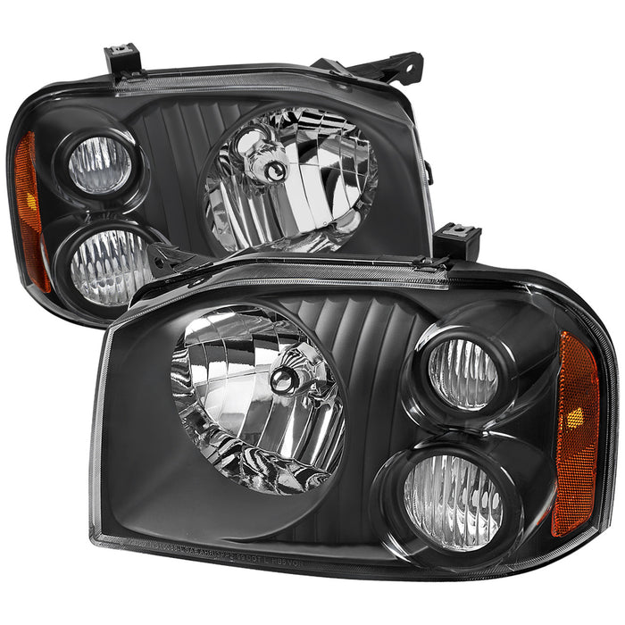 2001-2004 Nissan Frontier XE Factory Style Headlights (Matte Black Housing/Clear Lens)