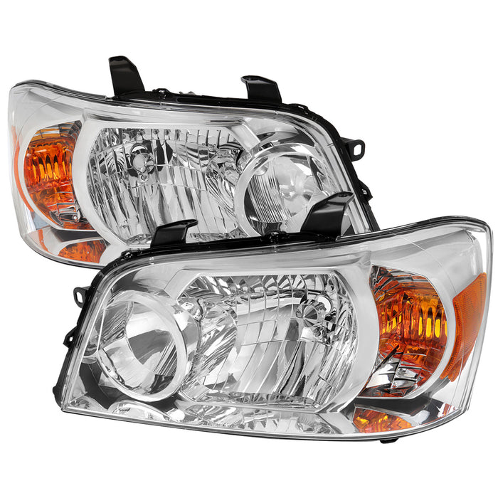 2004-2007 Toyota Highlander Factory Style Headlights (Chrome Housing/Clear Lens)