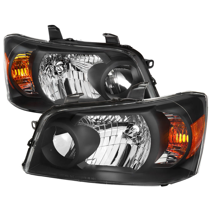 2004-2007 Toyota Highlander Factory Style Headlights (Matte Black Housing/Clear Lens)