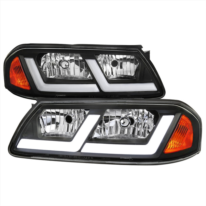 2000-2005 Chevrolet Impala LED Bar Factory Style Headlights (Matte Black Housing/Clear Lens)