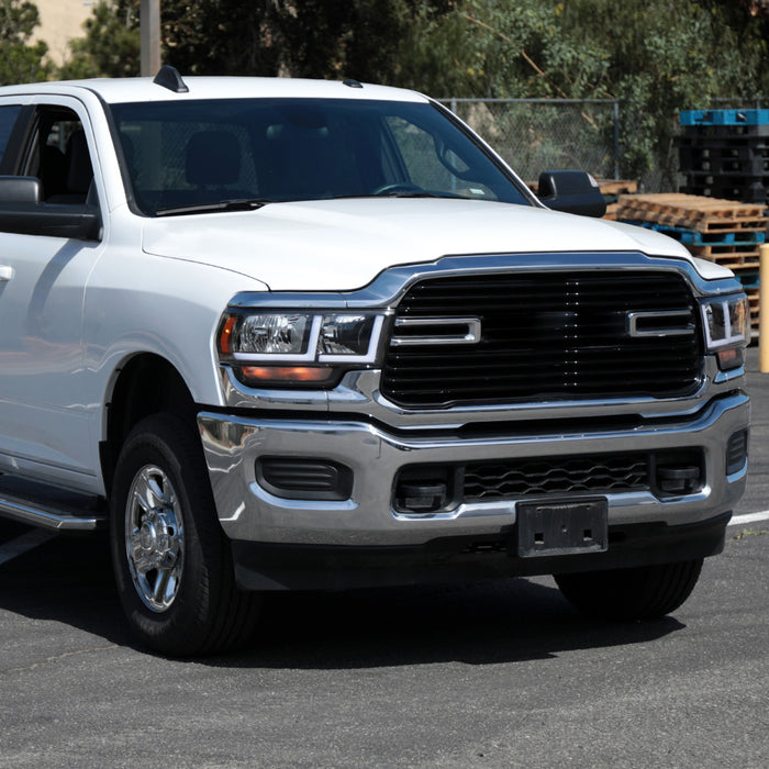 2019-2024 Dodge RAM 2500/3500/4500/5500 LED Bar Factory Style Headlights (Matte Black Housing/Clear Lens)