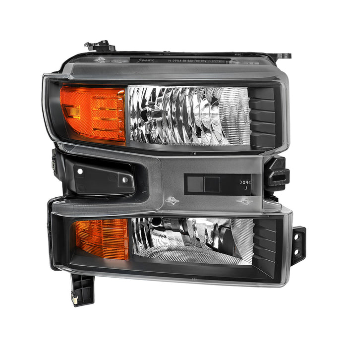 2019-2021 Chevrolet Silverado 1500 Passenger/Right Side Factory Style Projector Headlight (Matte Black Housing/Clear Lens)