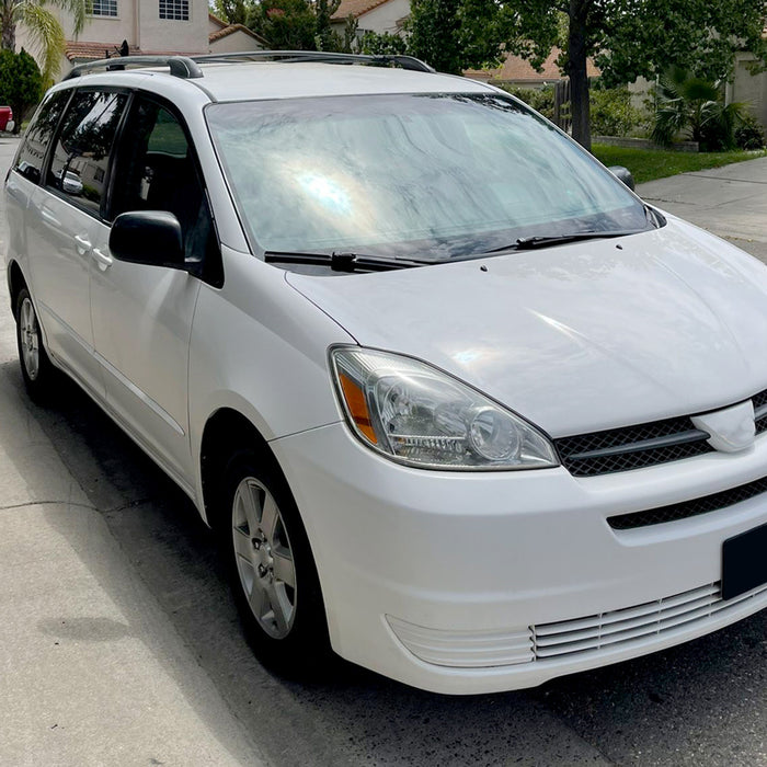 2004-2005 Toyota Sienna Factory Style Headlights w/ Amber Reflector (Chrome Housing/Clear Lens)