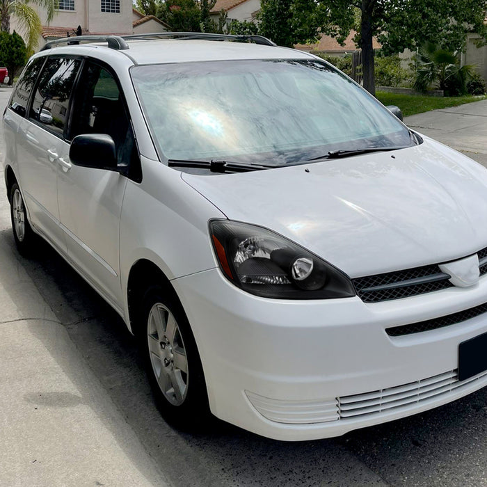 2004-2005 Toyota Sienna Factory Style Headlights w/ Amber Reflector (Matte Black Housing/Clear Lens)