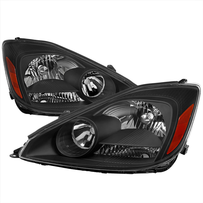 2004-2005 Toyota Sienna Factory Style Headlights w/ Amber Reflector (Matte Black Housing/Clear Lens)