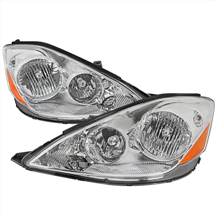 2004-2005 Toyota Sienna Factory Style Headlights w/ Amber Reflector (Chrome Housing/Clear Lens)