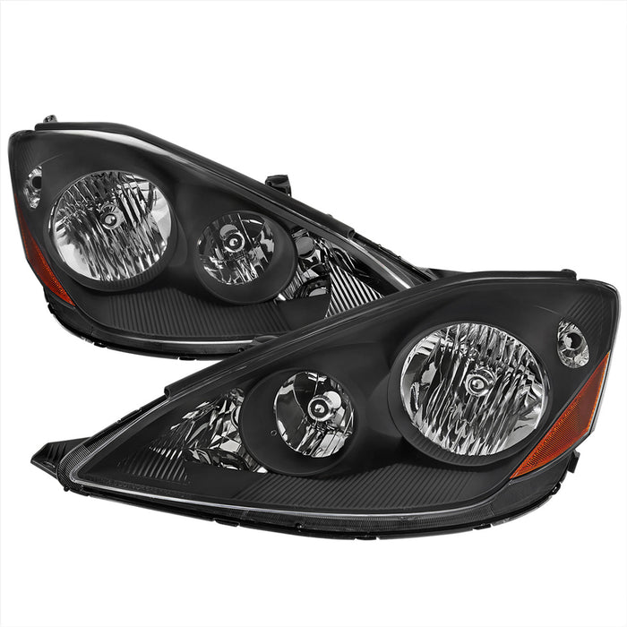 2004-2005 Toyota Sienna Factory Style Headlights w/ Amber Reflector (Matte Black Housing/Clear Lens)