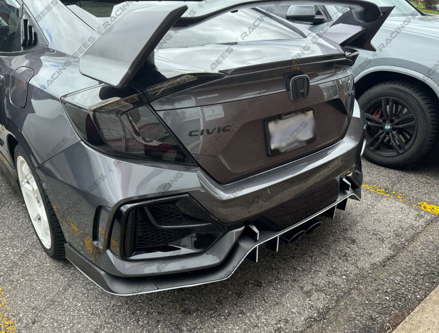 2016-2021 Honda Civic Face-Lift Type R Style Rear Bumper Conversion ...