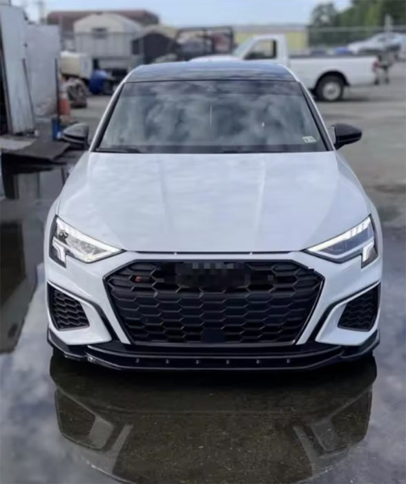 2022+ Audi 8Y A3 S-Line/S3 Models V Style Front Bumper Lip (Black)