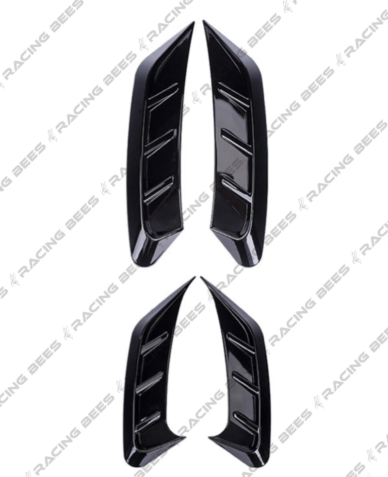 2017-2019 Audi A4/S4 B9 S-Line/S4 RS4 Style Headlamp/Rear Taillight Vent Trims (Black)