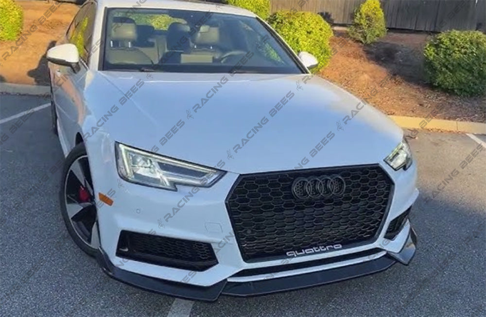 2017-2018 Audi A4 S-Line/S4 RS Style Front Bumper Lip (Black)