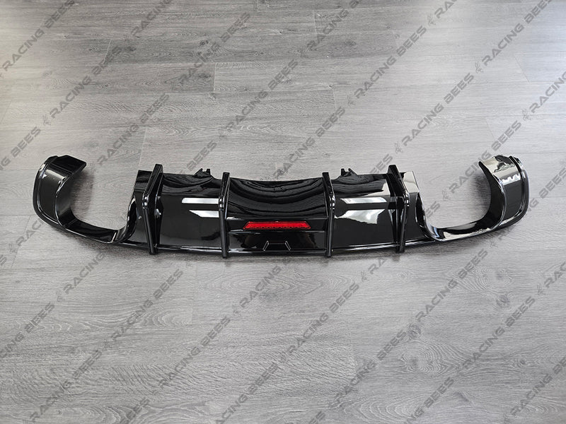2017-2019 Audi B9 A4 S-Line/S4 K Style Rear Diffuser (Black)