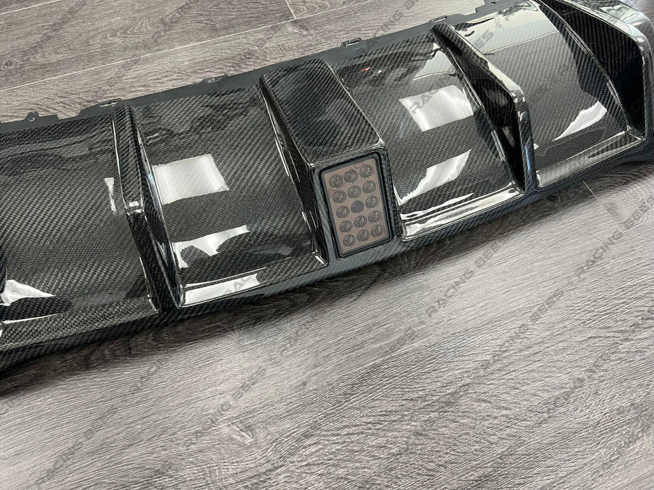 2017-2020 Audi RS3 LRS Style Rear Diffuser + LED (Carbon Fiber)