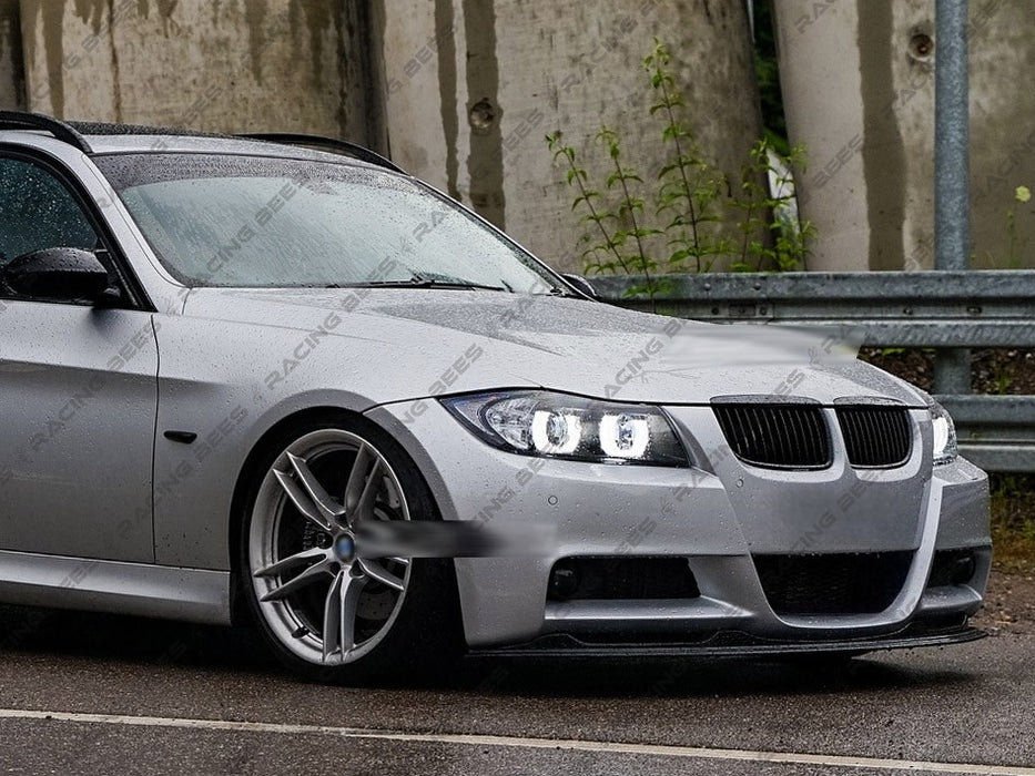 2006-2008 BMW E90 3 Series 4 Door M-Tech MP Style Front Bumper Lip (BLACK)