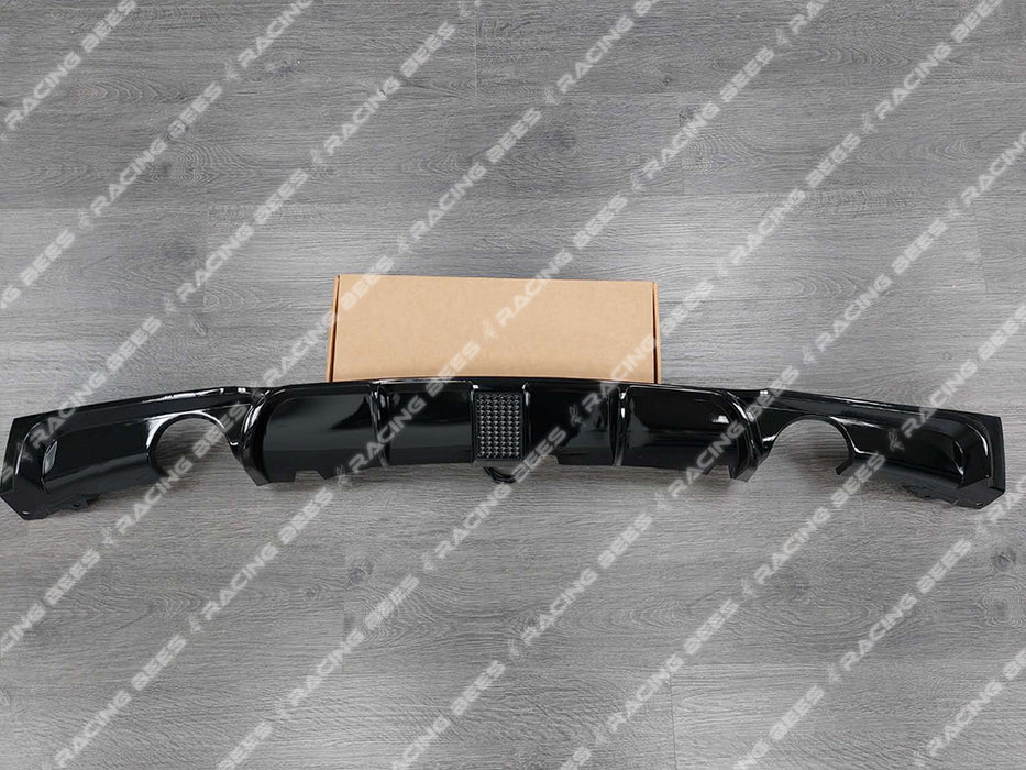 2012-2018 BMW F30 3 Series Gloss Black Rear Diffuser M Performance Style (Dual Outlet)