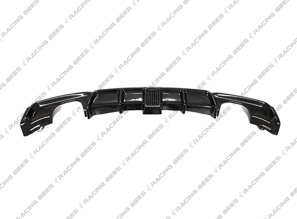 2012-2018 BMW F30 3 Series Rear Carbon Fiber Diffuser M Performance Style + LED (Quad Outlet)