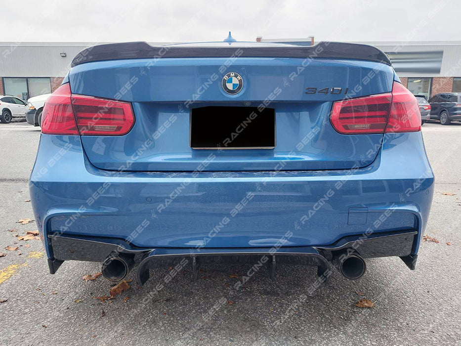 2012-2018 BMW F30 3 Series VR Style Rear Diffuser (Gloss Black)
