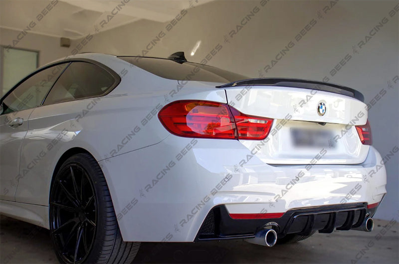 2014-2019 BMW F32 4 Series Gloss Black Rear Diffuser M Performance Style (Dual Outlet)