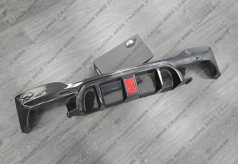2018-2023 BMW F90 M5 DTM LED Style Rear Bumper Diffuser (Carbon Fiber)