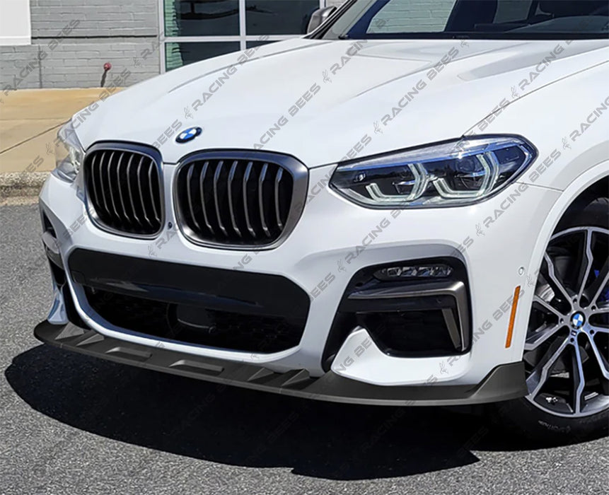 2018-2021 BMW G01/G02 X3/X4 V Style Front Bumper Lip (Black)