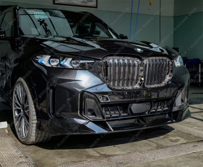 2024+ BMW G05 LCI X5 V Style Front Bumper Lip (Black)