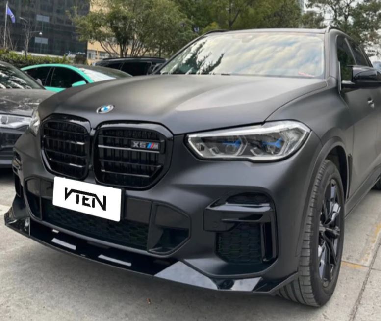 2020-2023 BMW X6 G06 V Style Front Bumper Lip (Black)