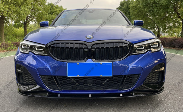 2019+ BMW G20 3 Series MT Style Front Bumper Lip (Black)