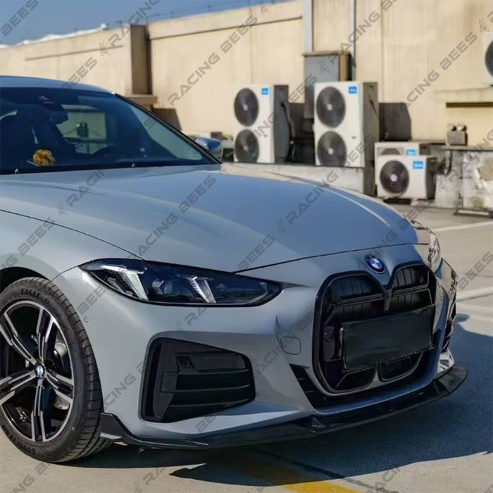 2021+ BMW G22/G23 4 Series V Style Front Bumper Lip (Gloss Black)