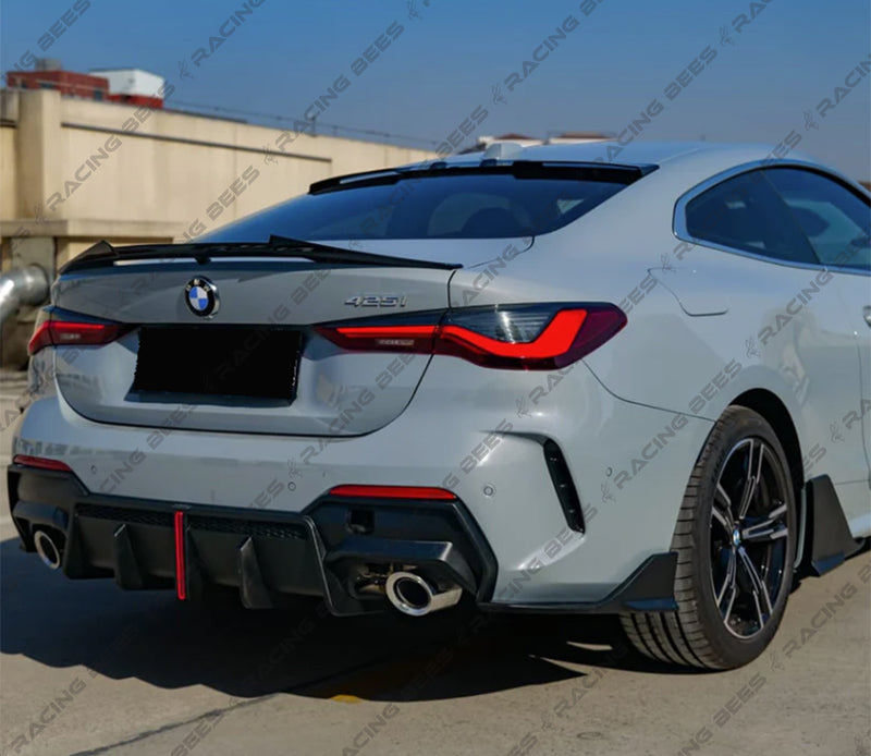2021+ BMW G22/G23 4 Series V Style Rear Bumper Diffuser (Black)