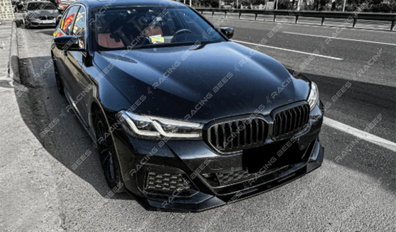 2021+ BMW G30 5 Series LCI VT Style Front Bumper Lip (Black)
