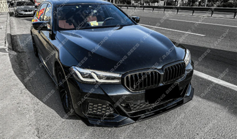 2021+ BMW G30 5 Series LCI VT Style Front Bumper Lip (Black)